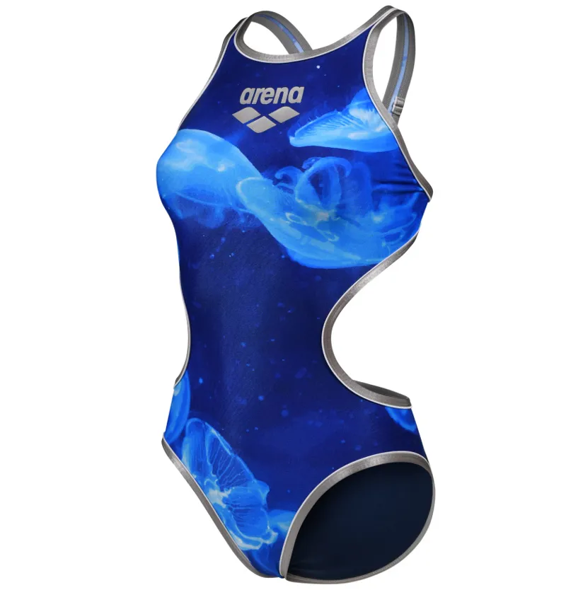 Arena Women's One Floating Tech Back Silver/White/Navy Multi